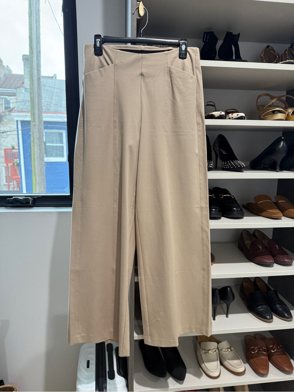 Old Navy Neutral Wide-Leg Cropped Pants β Taupe